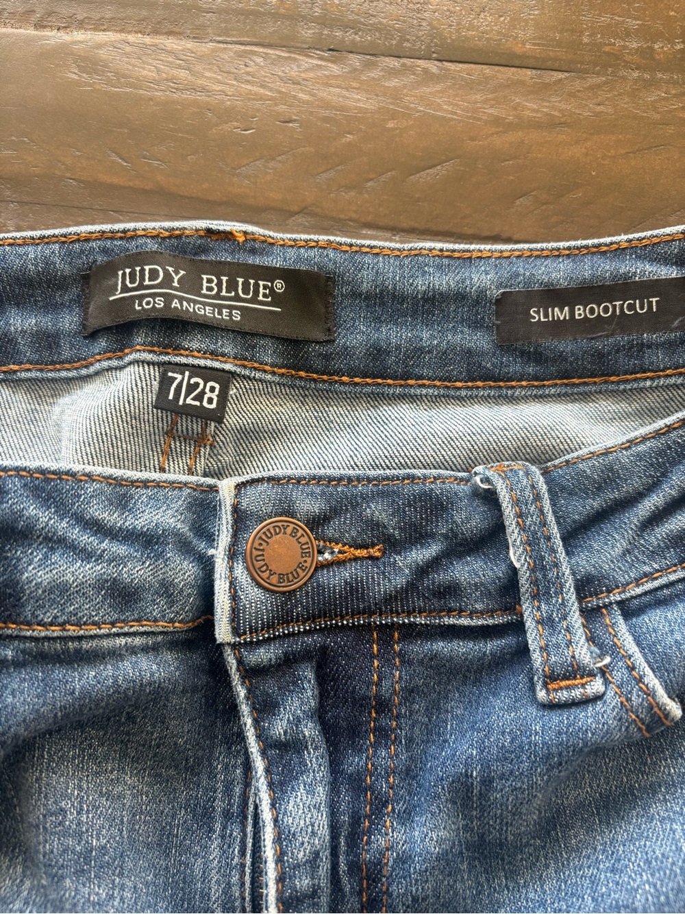 Judy Blue Women’s Slim Bootcut Jeans Medium Wash Blue Stretch Denim Size 7/28 - Picture 8 of 11